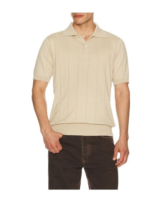 Far Afield Natural Jacobs Knitted Polo for men