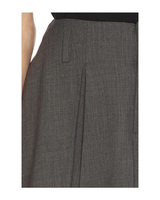 Helsa Gray Wool Blend Pleated Skirt