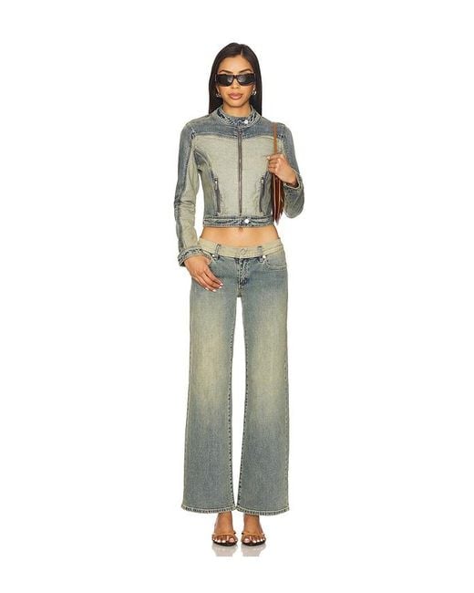 A.Brand Green 99 Wide Leg Jeans