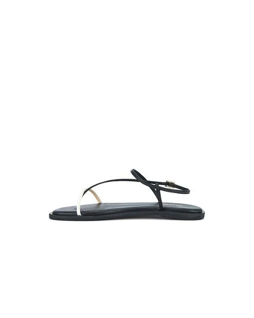 Kaanas Black Alayta Square Toe Sandal