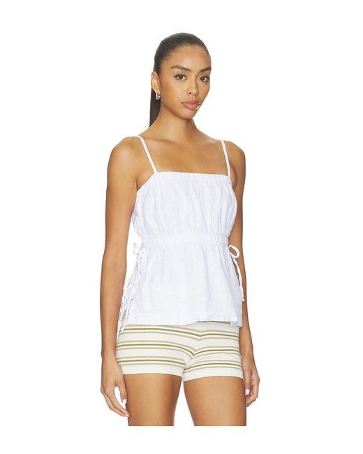 Bobi White Side Tie Cami Top