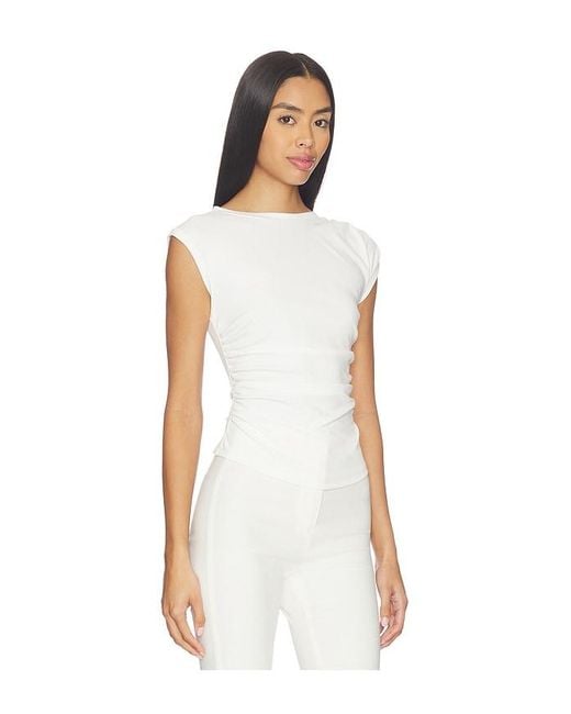 ALL THE WAYS White Lurice Muscle Tee
