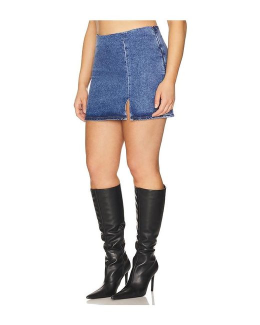 GOOD AMERICAN Blue Denim Mini Skirt