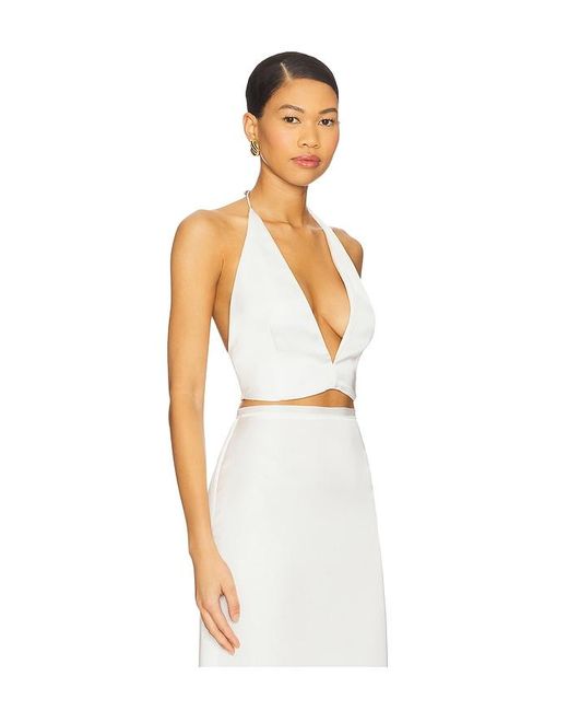 Milkwhite White X Revolve Top With V Neckline