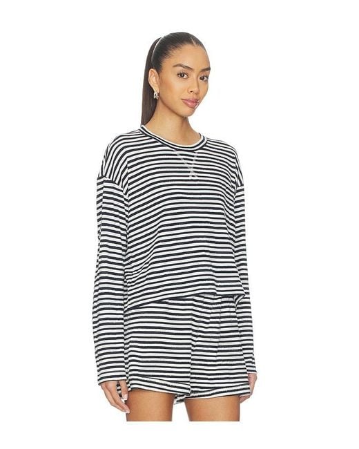 Bobi Multicolor Drop Shoulder Pullover Top
