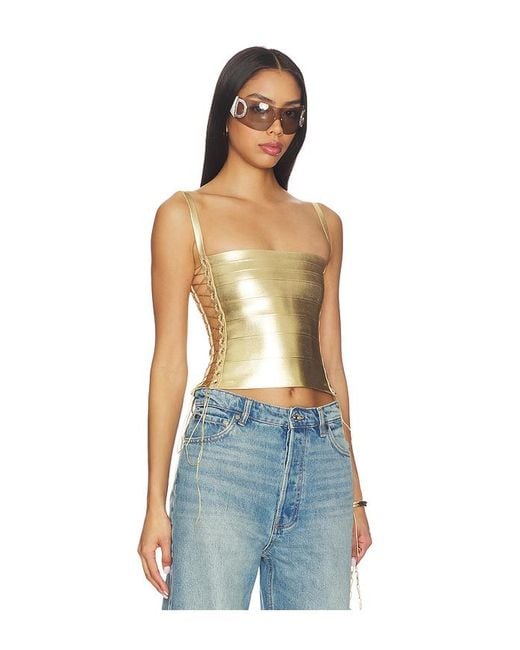 Jaded London Blue Lace Up Bandage Top
