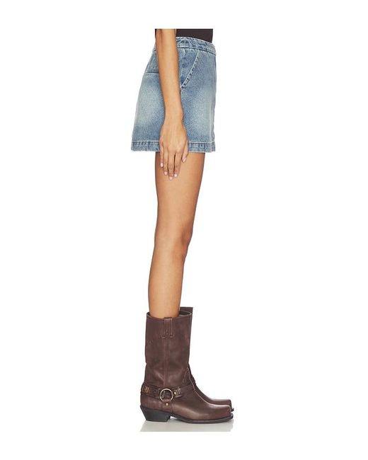 Line & Dot Blue Mottle Mini Skirt