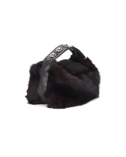 Apparis Black Marfa Shaved Mink Pochette