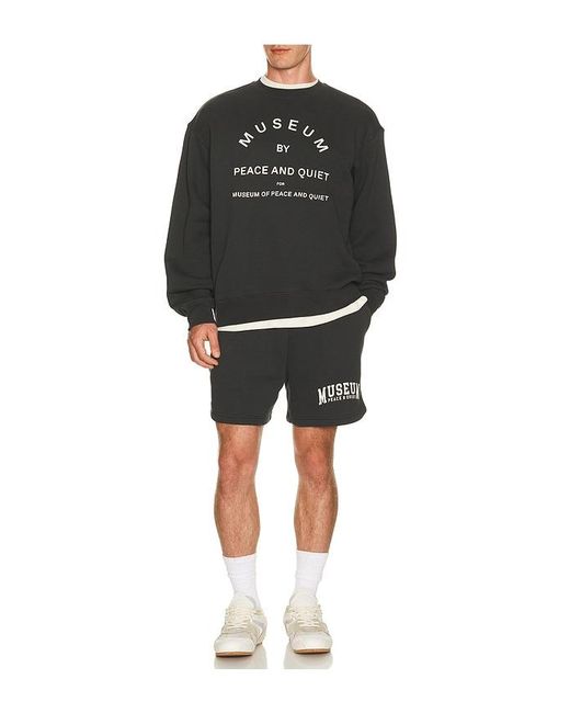 Museum of Peace & Quiet Black Museum By Pq Crewneck for men
