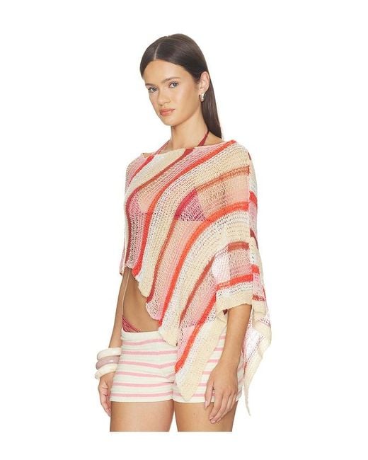 Indah Pink Gia Stripe Handknit Shawl