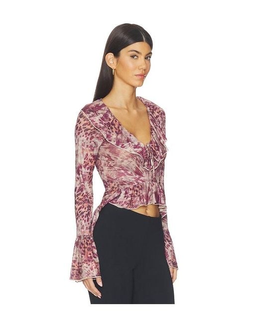 superdown Red Kairi Long Sleeve Top