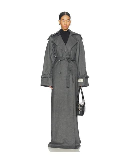 Milkwhite Gray Long Trench Coat