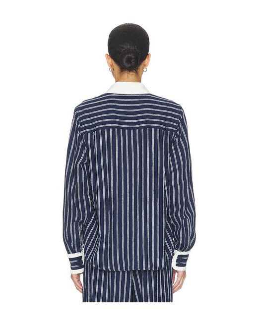 The Upside Blue Belize Bobbi Collared Top
