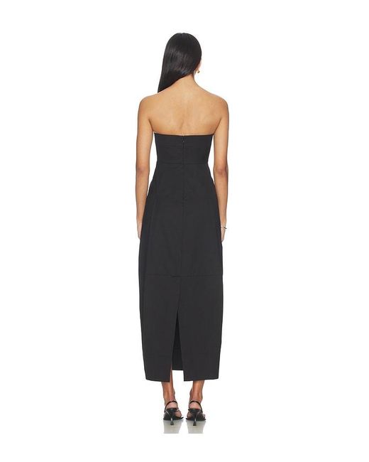 St. Agni Black Plissiertes Cocoon-Kleid Aus Canvas