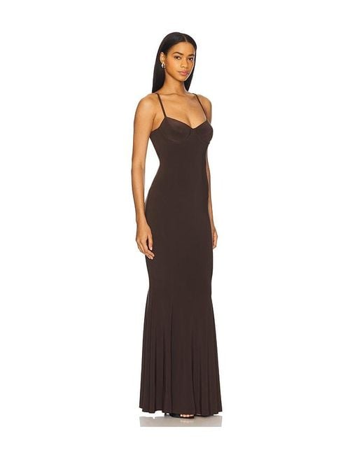 Norma Kamali Brown Underwire Fishtail Gown