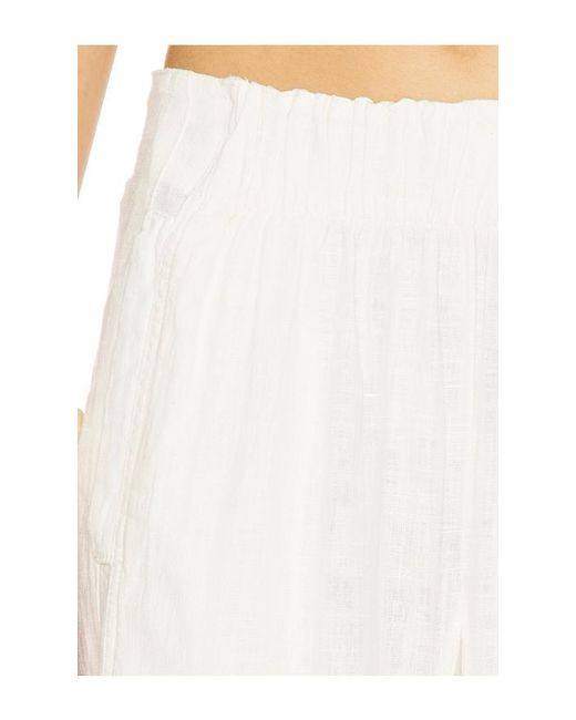 Free People White Days End Linen Pull On Pant