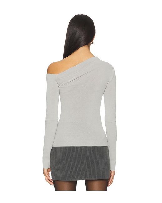 Lovers + Friends Gray Katalina Off The Shoulder Sweater