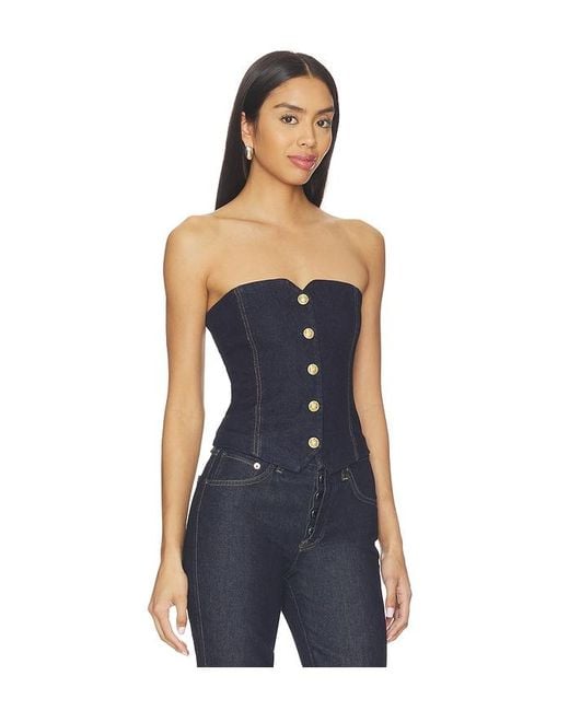 Alice + Olivia Blue Kelcey Denim Strapless Vest Top