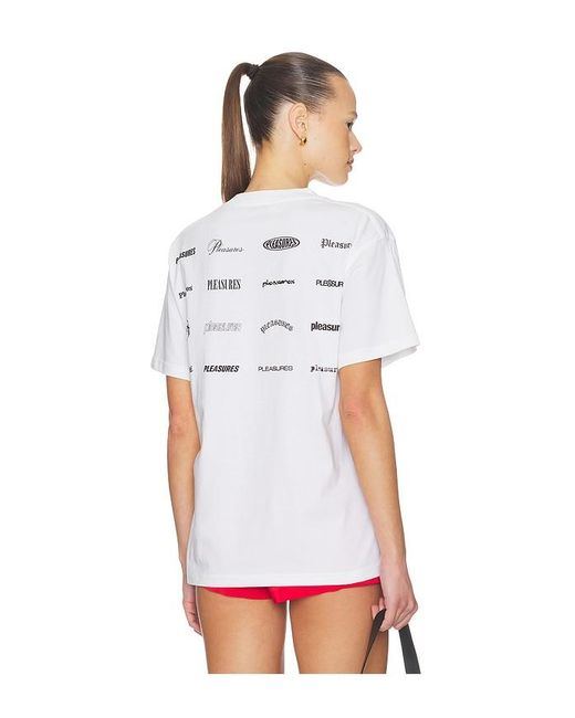 Pleasures White Wordmark T-Shirt for men