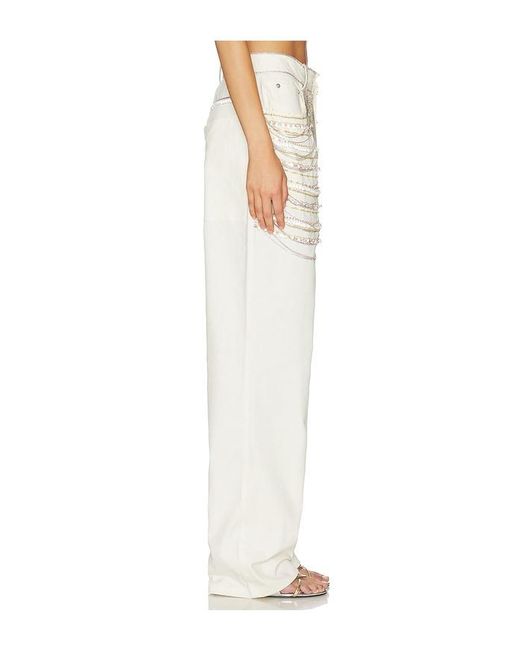 LAPOINTE White Embroidered Straight Leg Pant