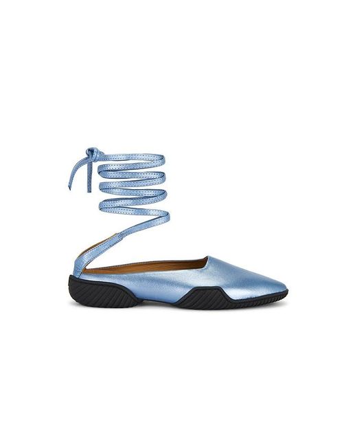 Miista Blue Nettie Lace Up Baillerina Flat