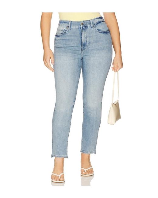 GOOD AMERICAN Blue Always Fits Good Classic Slim Straight Jeans