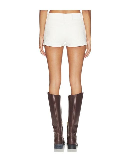 GRLFRND White Florence Low Rise Mini Short