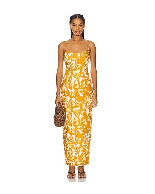 amanda uprichard gold dress Amanda Uprichard Magnolia Dress in Lemon