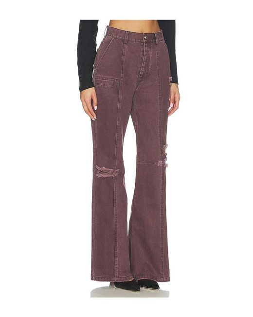 PRIVATE POLICY Red Distressed Pant