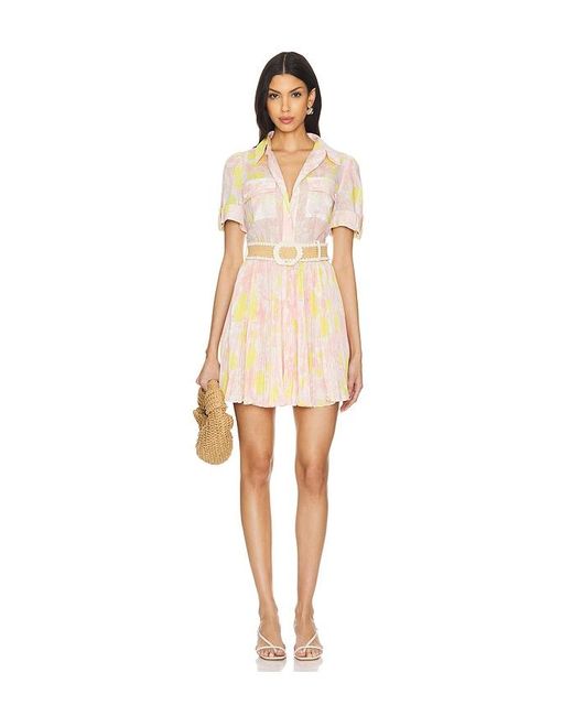 【Zimmermann】POP PLEATED MINI DRESS プリーツ ミニドレス Zimmermann Pop Printed Pleated Mini Shirt Dress Multi Floral
