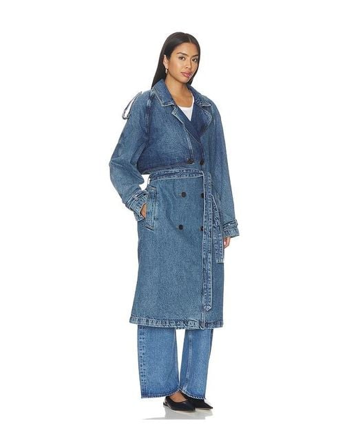 Anine Bing Blue Rickie Maxi Trench