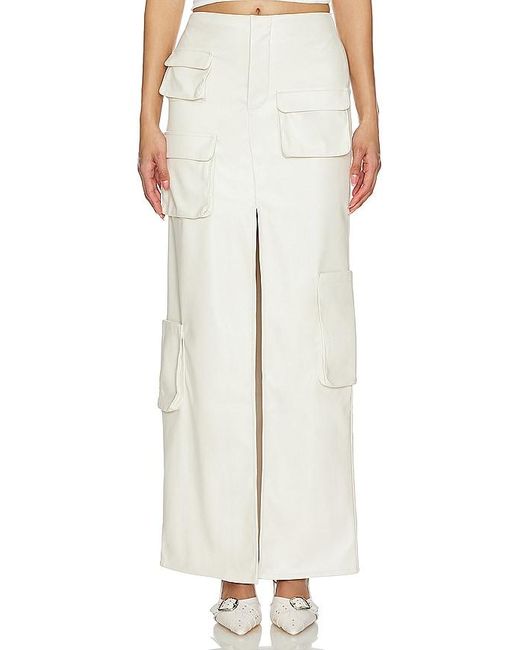 AFRM White Nova Faux Leather Skirt
