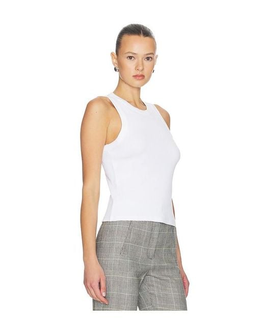 Veronica Beard White Cropped Jordyn Tank Top