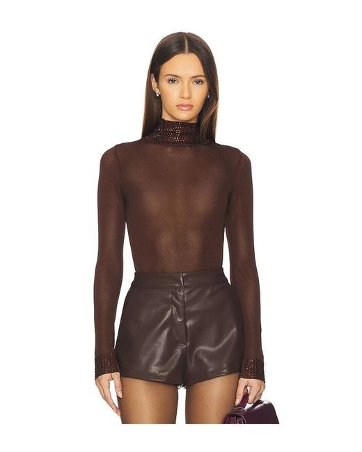 retroféte Brown Orly Embellished Top