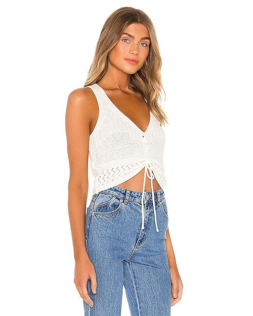 MORE TO COME Blue Khloe Ruched Knit Top