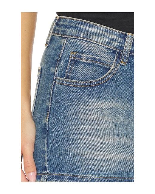 superdown Blue Lathan Denim Mini Skirt