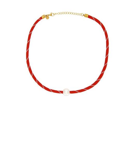 petit moments White Pearl Charm Paracord Necklace