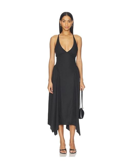 ALL THE WAYS Black Laren Midi Dress