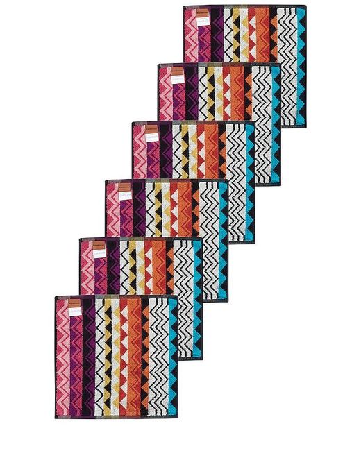Missoni Red Giacomo Face Towel 6 Piece Set