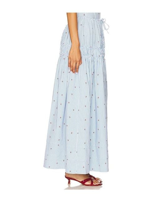 WeWoreWhat Blue Tiered Midi Skirt
