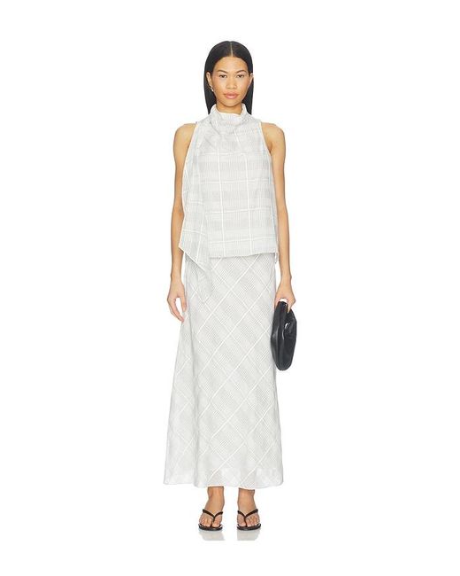 Rag & Bone White Adela Plaid Top