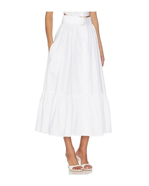 Matthew Bruch White Button Down Midi Skirt