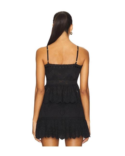 LoveShackFancy Black Rowina Top