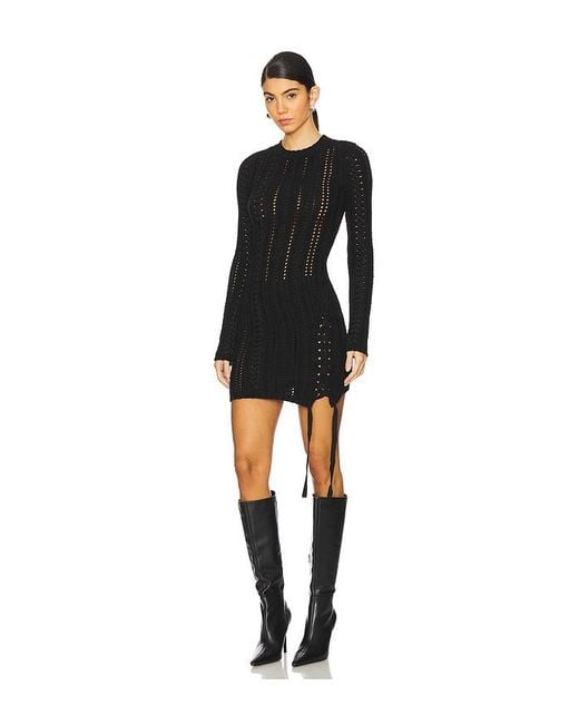 Camila Coelho Black Anira Cable Dress