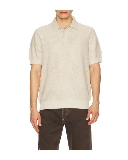 Vince Natural Geo Jacquard Short Sleeve Polo for men