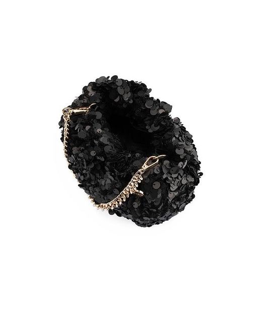 Olga Berg Black Mattie Sequin Pouch