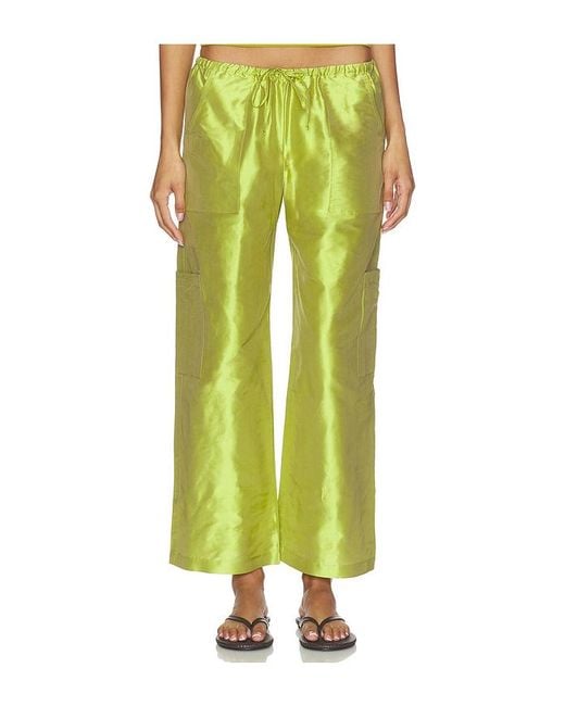 DONNI. Green The Taffeta Drawstring Cargo Pant