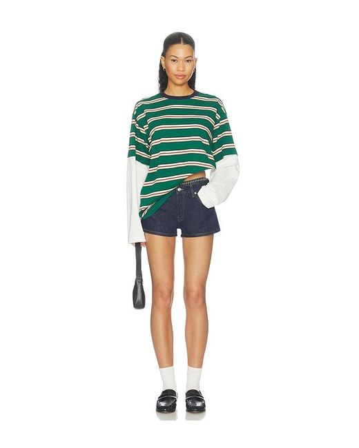 Lovers + Friends Green Dana Layered Tee