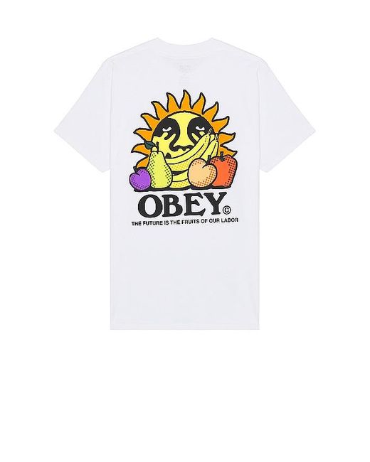Obey White The Future Is The Fruits Of Our Labor Tee for men