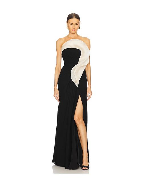 Gaurav Gupta White Monochromatic Ruffle Drape Gown